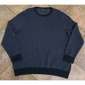 Tasso Elba Sweater Mens XL Gray Merino Wool Blend Premium Preppy Casual